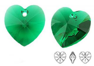 6228 Swarovski Xilion Heart 18mm Emerald