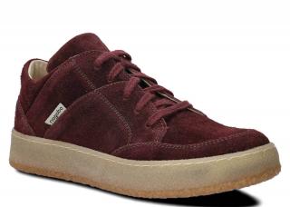 Półbut NAGABA 012 bordo welur wax skórzany N-0120-KPBB-18WX-0