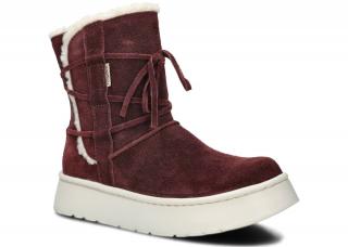 Trzewik damski 235/1 bordo welur wax skórzany N-2351-YULO-18WX-4