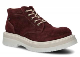 Trzewik damski EVENEMENT EV079 bordo welur wax skórzany E-0790-CBBI-18WX-0