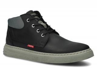 Trzewik męski NAGABA 468 czarny crazy skórzany N-4680-FOKH-01CR