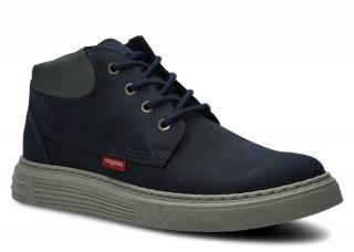 Trzewik męski NAGABA 468 granat crazy skórzany N-4680-FOKH-06CR