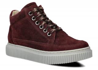 Trzewik NAGABA 6101 bordo welur wax skórzany N-6101-D481-18WX-0
