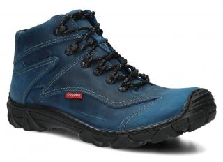 Trzewik trekkingowy męski NAGABA 401 kobalt crazy skórzany N-4010-EREL-41CR