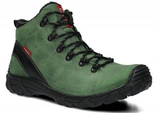 Trzewik trekkingowy męski NAGABA 403 zielony crazy skórzany N-4030-EREL-10CR