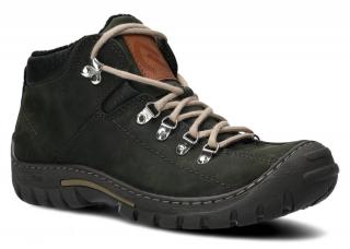 Trzewik trekkingowy męski NAGABA 456 khaki crazy skórzany N-4560-MAGN-29CR