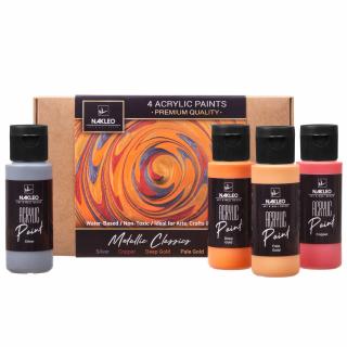 farby akrylowe - 4x60ml - Metallic Classics