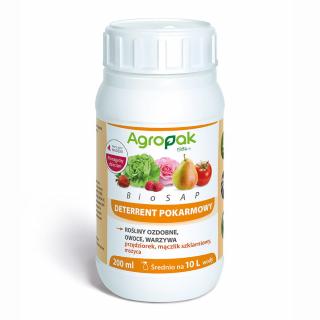 Środek na mszyce, przędziorki, mączliki naturalny preparat na szkodniki roślin, deterrent pokarmowy BIOSAP AGROPAK 200 ml