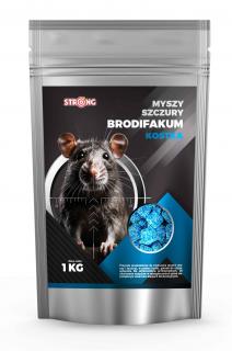 Trutka na myszy i szczury silna kostka brodifakum STRONG 1 kg