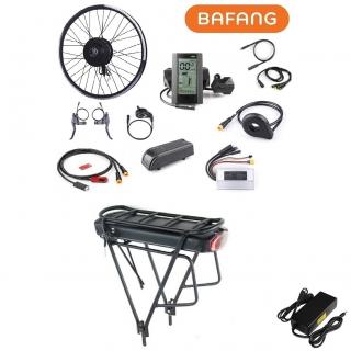 Elektryczny silnik zestaw do roweru Bafang 500W 48V Przód kompletne koło + bateria 14Ah na bagażnik