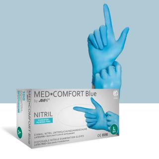 Ampri Med Comfort Blue, rękawice jednorazowe nitrylowe box 100 sztuk rozm M