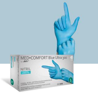 Ampri Med Comfort Blue Ultra 300, rękawice jednorazowe nitrylowe box 100 sztuk rozm M