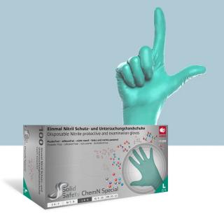 Jednorazowe rękawice nitrylowe Ampri Solid Safety Chem N 081303 – 100 szt.