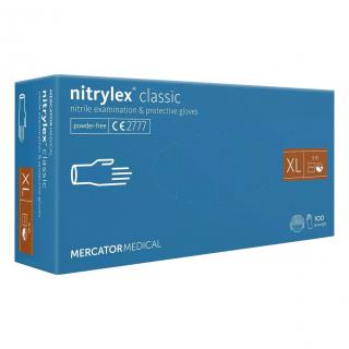 Jednorazowe rękawice nitrylowe MERCATOR Nitrylex Classic Blue RD300190