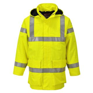 Przeciwdeszczowa i trudnopalna kurtka robocza ostrzegawcza Portwest Bizflame Multi Lite S774, kolor żółty