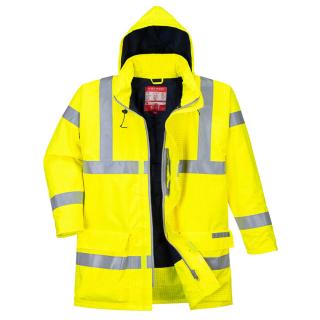 Przeciwdeszczowa i trudnopalna kurtka robocza ostrzegawcza Portwest Bizflame Rain S778, kolor żółty