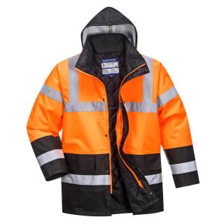 Przeciwdeszczowa kurtka robocza ostrzegawcza z ociepleniem Portwest Traffic S467, kolor pomarańczowy/czarny