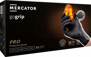 Rękawice jednorazowe nitrylowe Mercator gogrip, kolor czarny - L