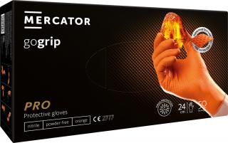 Rękawice jednorazowe nitrylowe Mercator gogrip Orange - L