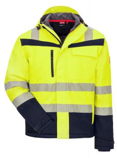 Zimowa kurtka odblaskowa z ociepleniem typu Softshell Nitras 7175 Motion Tex Viz Plus, neonowa żółta/granatowa