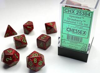 KOŚCI W PUDEŁKU Chessex - Speckled Strawberry Polyhedral 7-Dice Set
