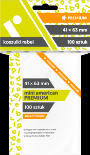 KOSZULKI NA KARTY Rebel 41 x 63 mm Mini American Premium 100 szt