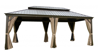 Pawilon Ogrodowy PREMIUM 3.65 x 5.95m Wiata ogrodowa Corciano Stalowy dach