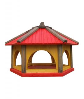 Karmnik dla Ptaków Drewniany Czerwony KL60