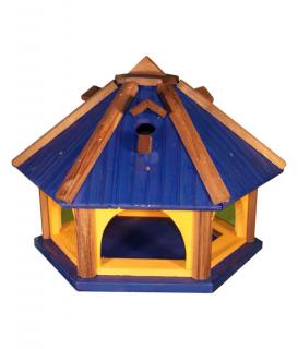 Karmnik dla Ptaków Drewniany Niebieski KL50
