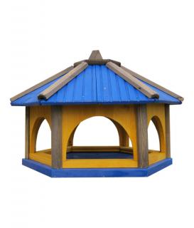 Karmnik dla Ptaków Drewniany Niebieski KL60