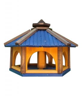 Karmnik dla Ptaków Drewniany z Wsypem Różne Kolory KW62
