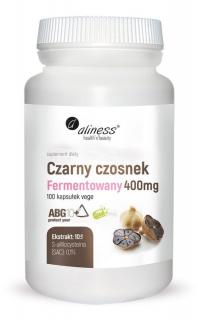 Aliness Czarny czosnek fermentowany ABG10+® 400mg VEGE caps - 100 kaps.