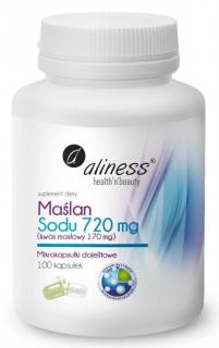 Aliness Maślan sodu 720mg (kwas masłowy 170mg) VEGE caps - 100 kaps.