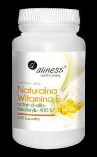Aliness Naturalna witamina E octan d-alfa-tokoferylu 400 IU - 100 kaps.