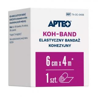 APTEO Koh-Band Elastyczny bandaż kohezyjny do podtrzymywania opatrunków 6cm x 4m 1szt.