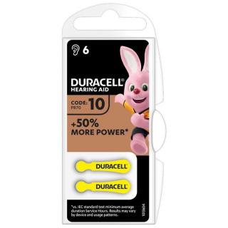 Bateria typ 10 / PR70 do aparatów słuchowych - Duracell - 6 szt.