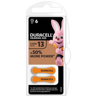 Bateria typ 13 / PR48 do aparatów słuchowych - Duracell - 6szt.