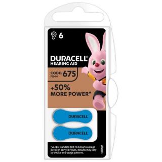 Bateria typ 675 / PR44 do aparatu słuchowego - Duracell - 6szt.