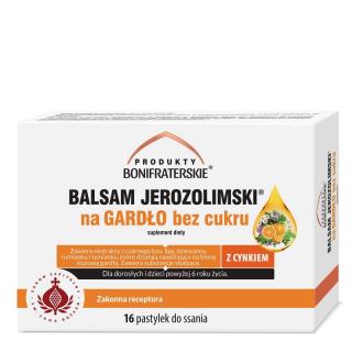 Bonifratrzy - Balsam Jerozolimski® na gardło bez cukru z cynkiem - pastylki do ssania - 16 past.