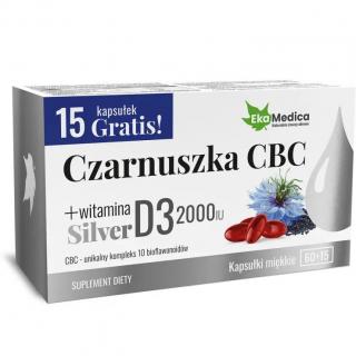 EkaMedica Czarnuszka CBC Silver + witamina D3 2000 IU - 75 kaps.
