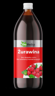 EkaMedica Sok z Żurawiny bez konserwantów - 1000ml