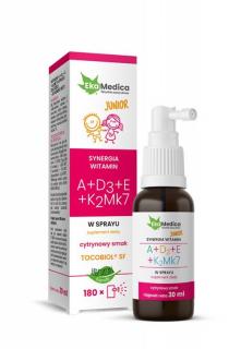 EkaMedica Witamina A+D3+E+K2Mk7 Junior w sprayu - 30ml