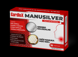 Gardlox Manusilver pastylki do ssania ze srebrem koloidalnym - 16 past.
