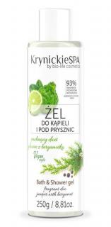 Krynickie SPA - Odświeżający żel do mycia do kąpieli i pod prysznic Jałowiec z Bergamotką 250ml