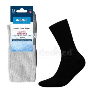 MEDIC DEO SILVER - zdrowotne skarpetki frotte - czarne - 35-37