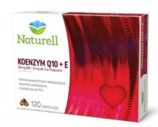 Naturell Koenzym Q-10 + E - wspomaga serce, naczynia krwionośne i dziąsła - 120 kaps.