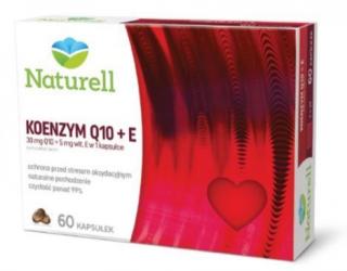 Naturell Koenzym Q-10 + E - wspomaga serce, naczynia krwionośne i dziąsła - 60 kaps.