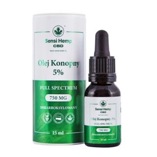 Olejek konopny CBD 5% dekarboksylowany Sensi Hemp 15ml