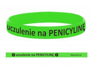 Opaska silikonowa na nadgarstek - Uczulenie na PENICYLINĘ