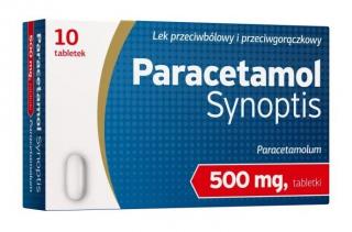Paracetamol Synoptis 500mg - przeciwbólowy i przeciwgorączkowy 10 tabl.